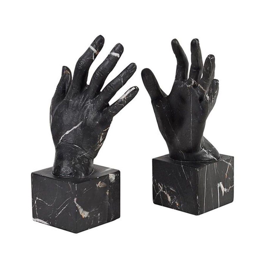 Decor Items | Pure Homewares Chapel Resin Black Marble Hand Bookends