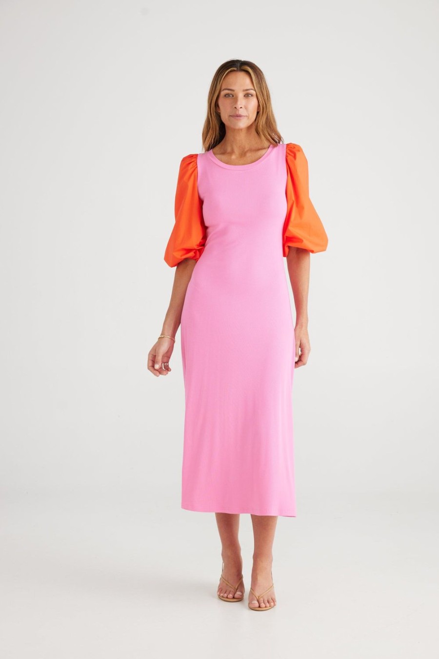 Dresses | Brave & True Remi Dress - Hot Pink/Mandarin