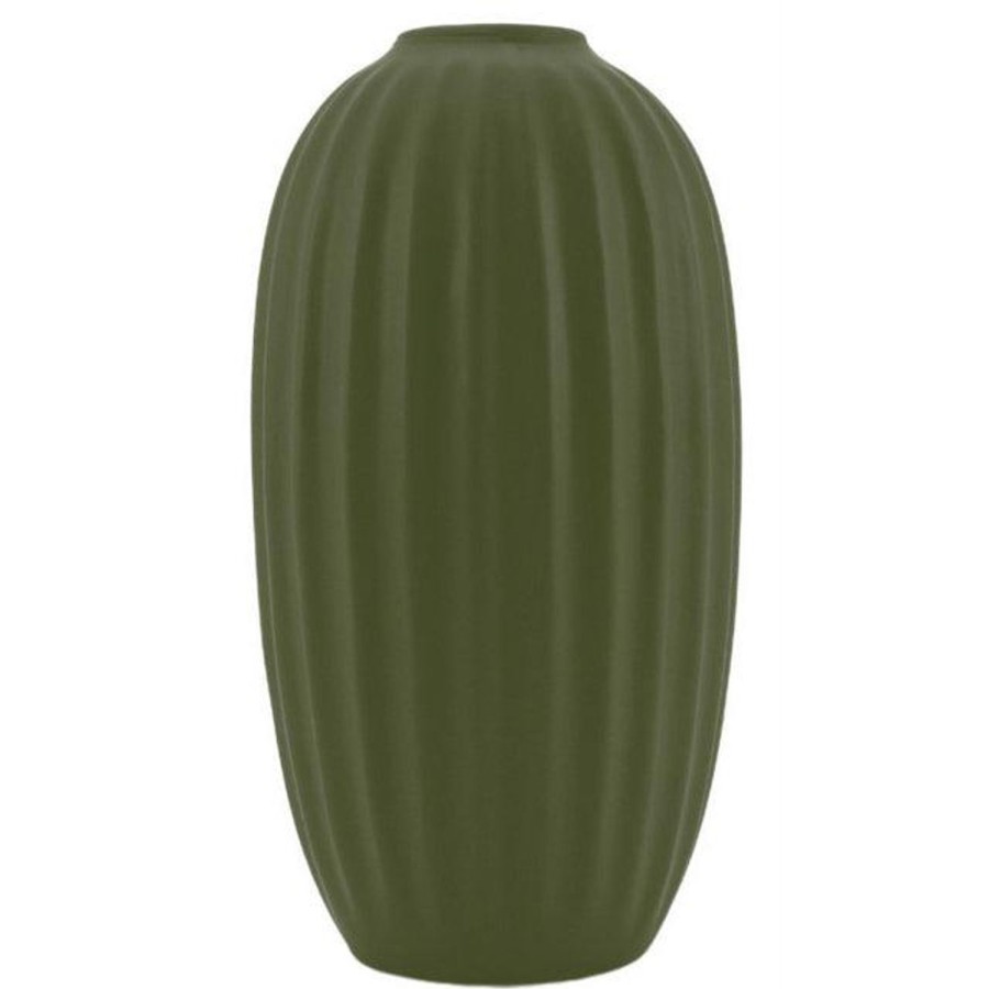 Pots, Planters & Vases | NF Grooved Bud Vase 9X18.5Cm - Green