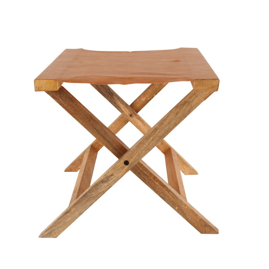 Furniture | Maine & Crawford Xavi Mango Wood Footstool