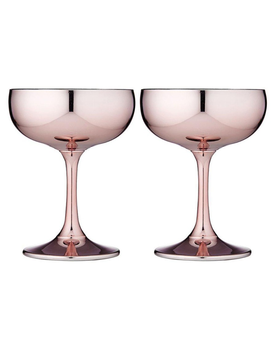 Dining & Entertaining | Tempa Aurora Rose Gold 2Pk Coupe Glass