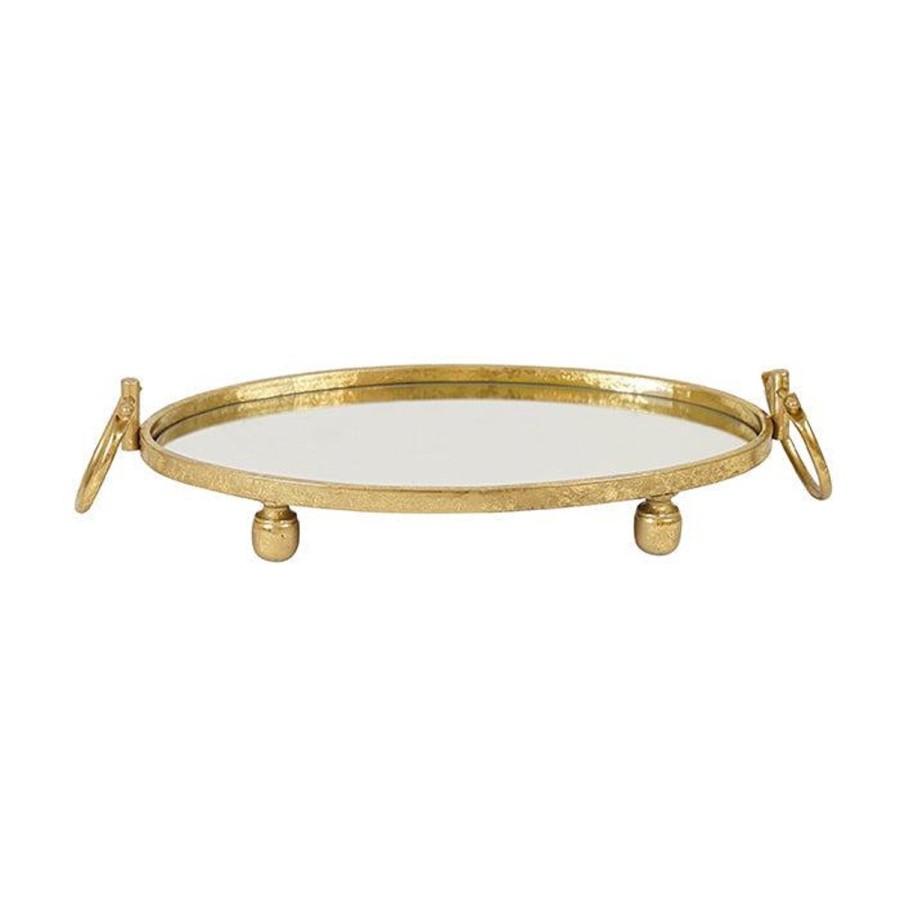 Decor Items | Pure Homewares Clay Iron Gold Mirror Tray Oval