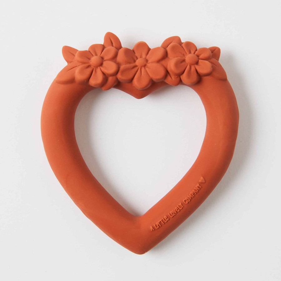 Toys | Pilbeam Living Sweet Heart Teething Ring - Terracotta