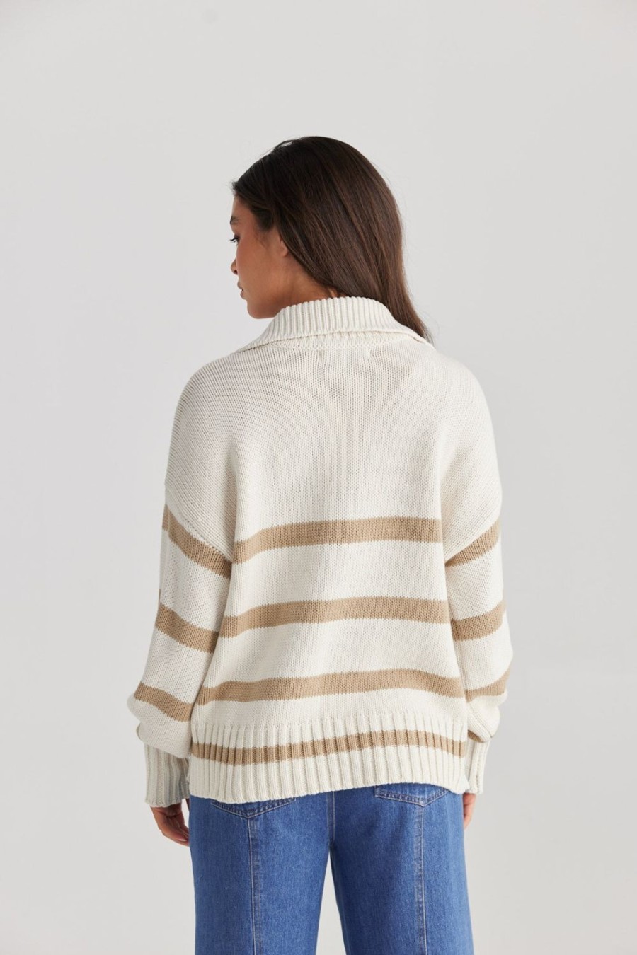 Knitwear & Jumpers | Daisy Says Goldie Stripe Knit - Ecru