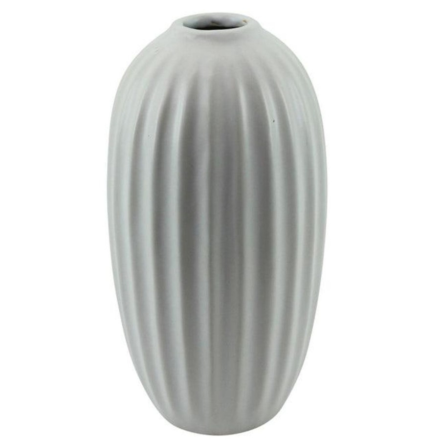 Pots, Planters & Vases | NF Grooved Bud Vase 9X18.5Cm - White