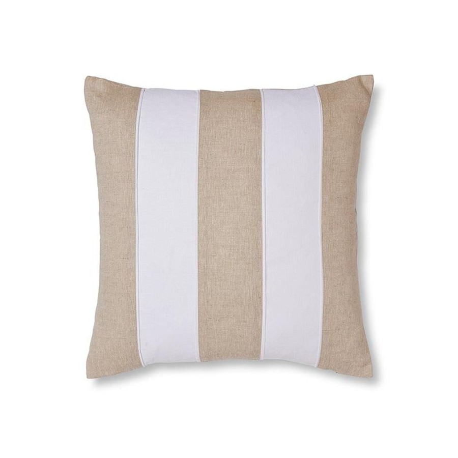 Soft Furnishings | Madras Link Riley White/Linen Patch Cushion 55X55Cm