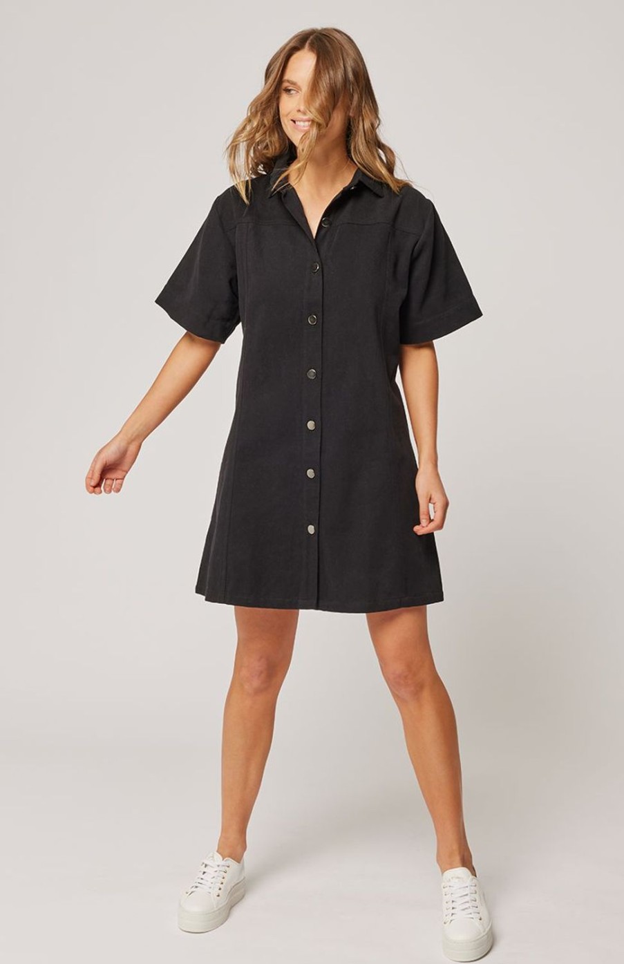 Dresses | Cartel & Willow Hallie Dress - Washed Black