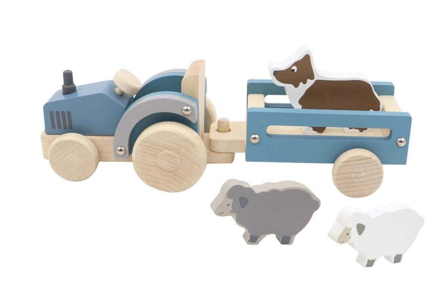 Toys | Eleganter Wooden Tractor With Sheep Dog