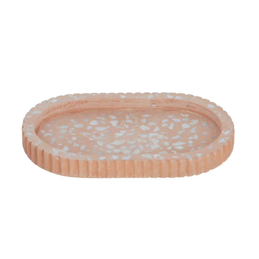 Decor Items | Coast To Coast Home Reuben Terrazzo Ribbed Tray 20Cm - Tan