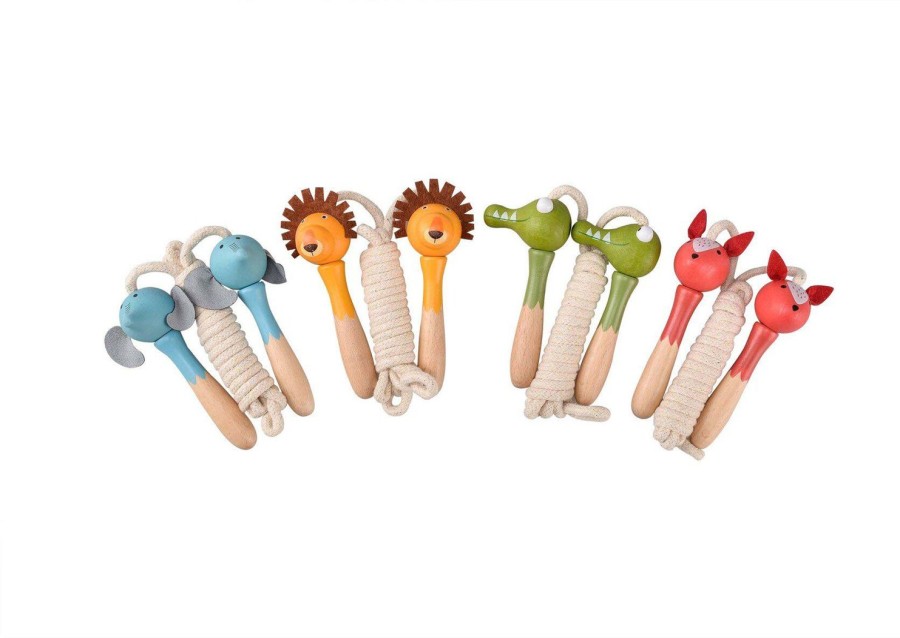 Toys | Kaper Kidz Wooden Skipping Rope - Jungle Animals