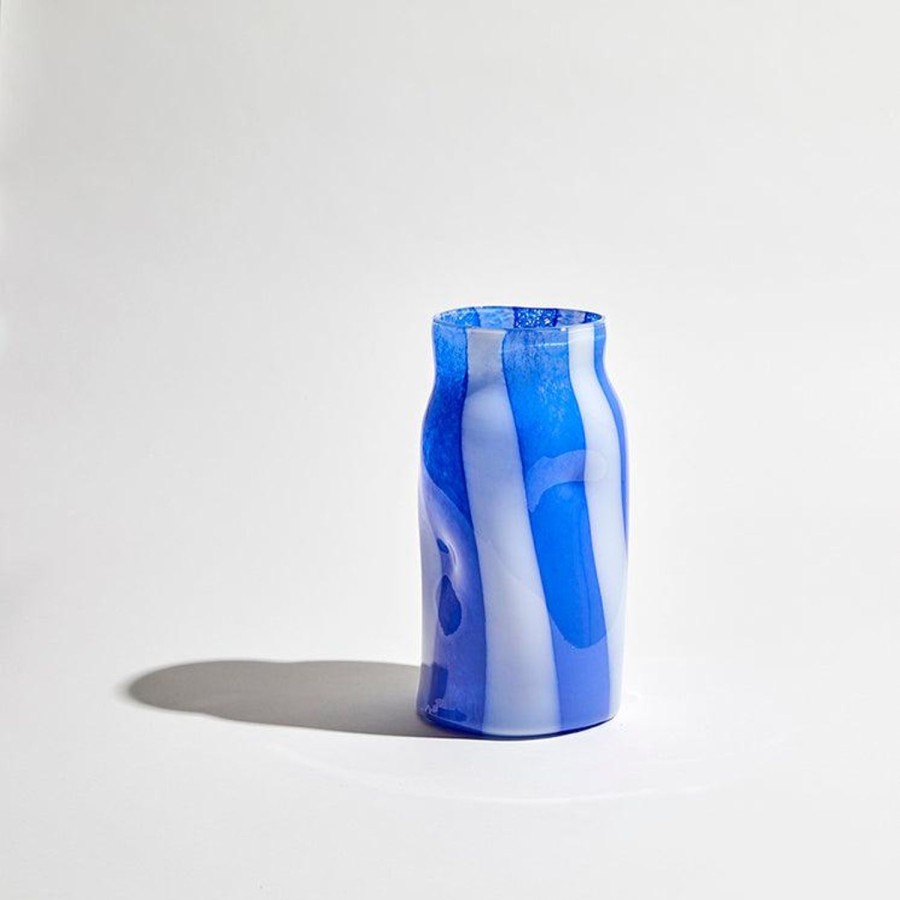 Pots, Planters & Vases | Ben David by KAS Candy Vase Cylinder Cobalt/White