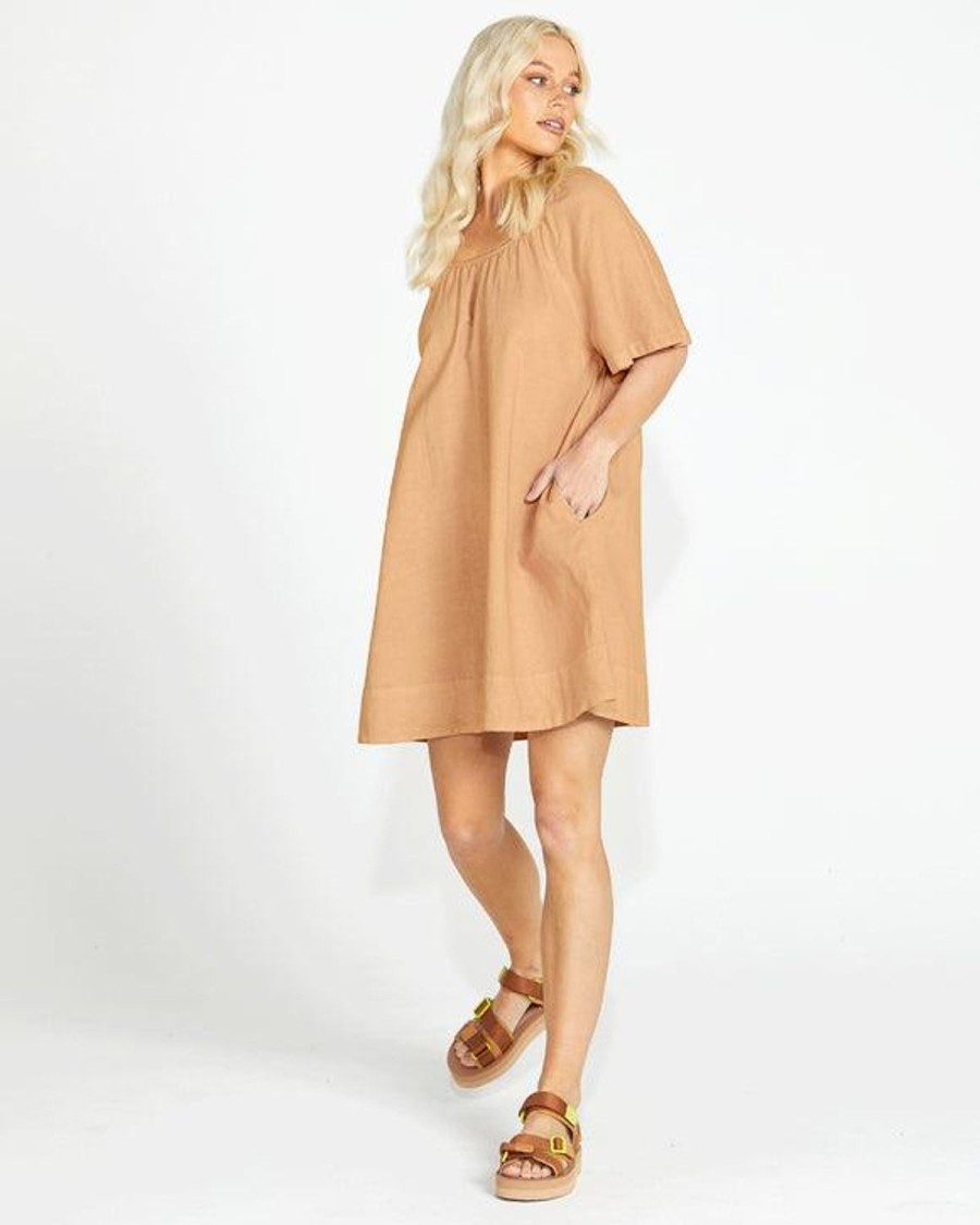 Dresses | SASS Aria Tie Back Mini Dress - Tan