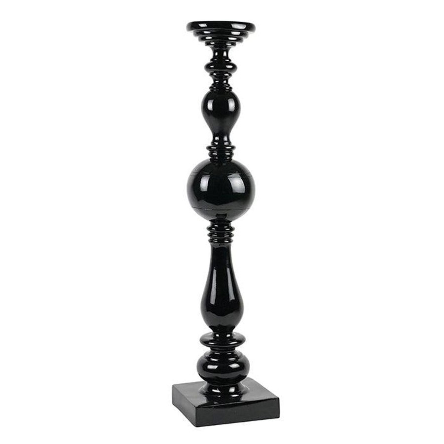 Decor Items | Pure Homewares Myles Resin Black Pillar Candle Holder - Large