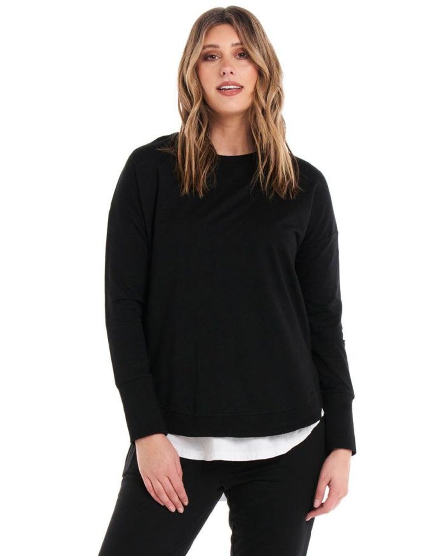 Knitwear & Jumpers | Betty Basics Lucy French Terry Sweat - Black