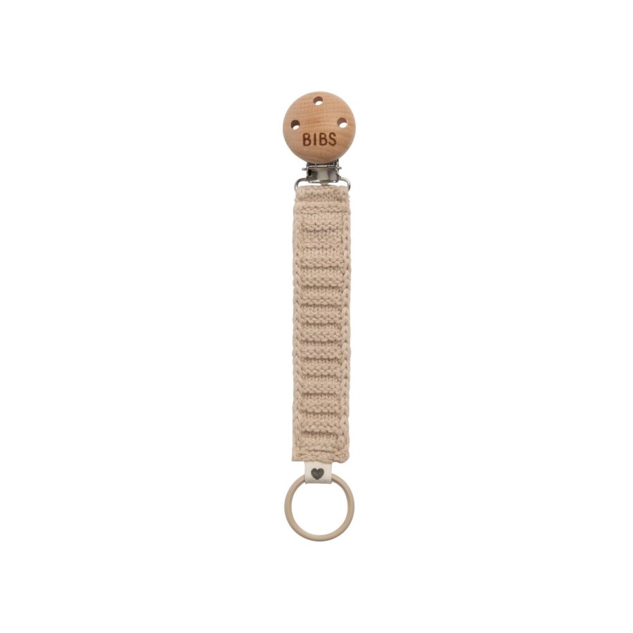 Nursery & Nurture | BIBS Knitted Pacifier Clip - Vanilla