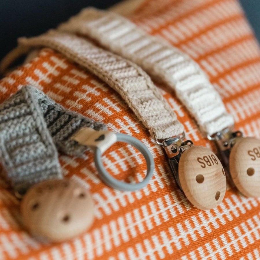 Nursery & Nurture | BIBS Knitted Pacifier Clip - Vanilla