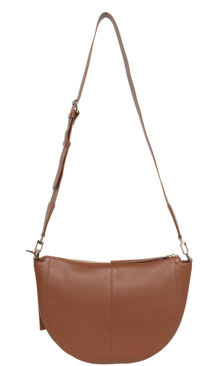 Bags & Clutches | Modapelle Leather Circle Cross Body Bag - Cognac