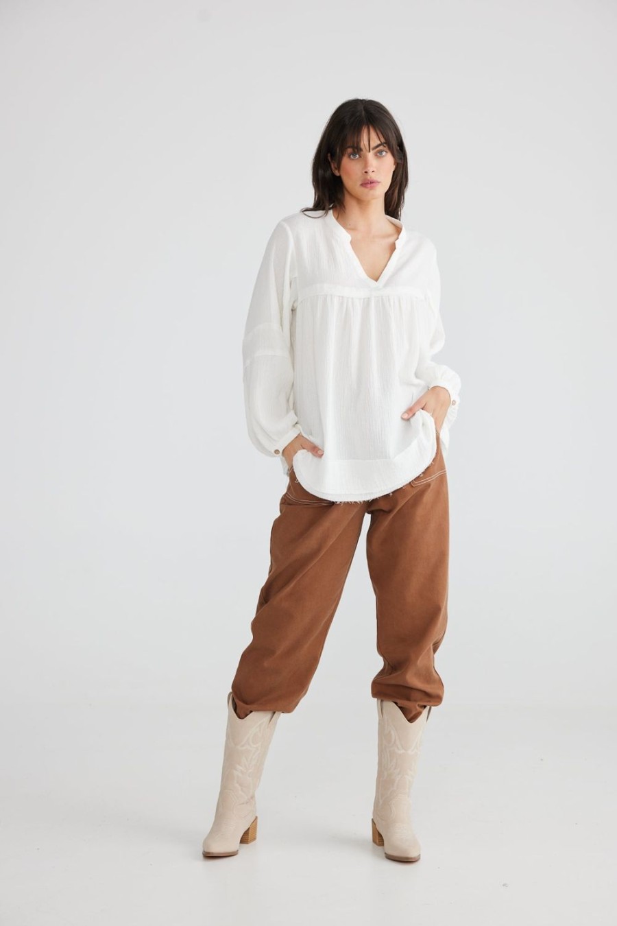 Tops | Talisman Xanthe Blouse - Parchment