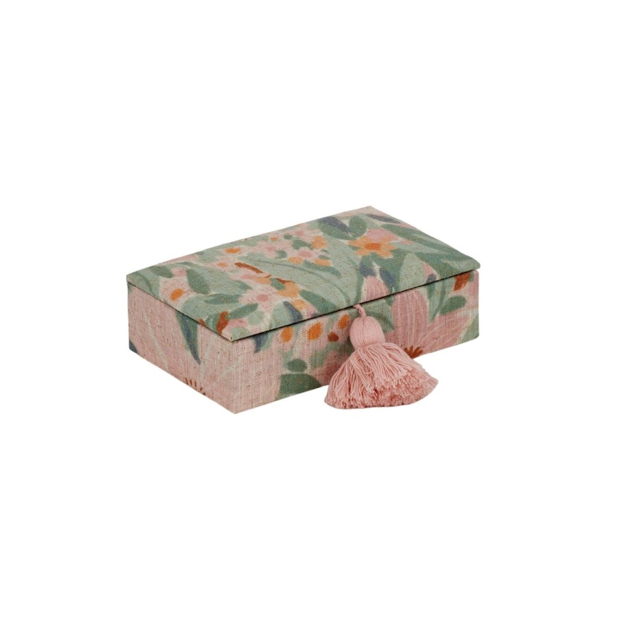 Decor Items | Coast To Coast Home Charlie Fabric Jewellery Box 16X10X5Cm