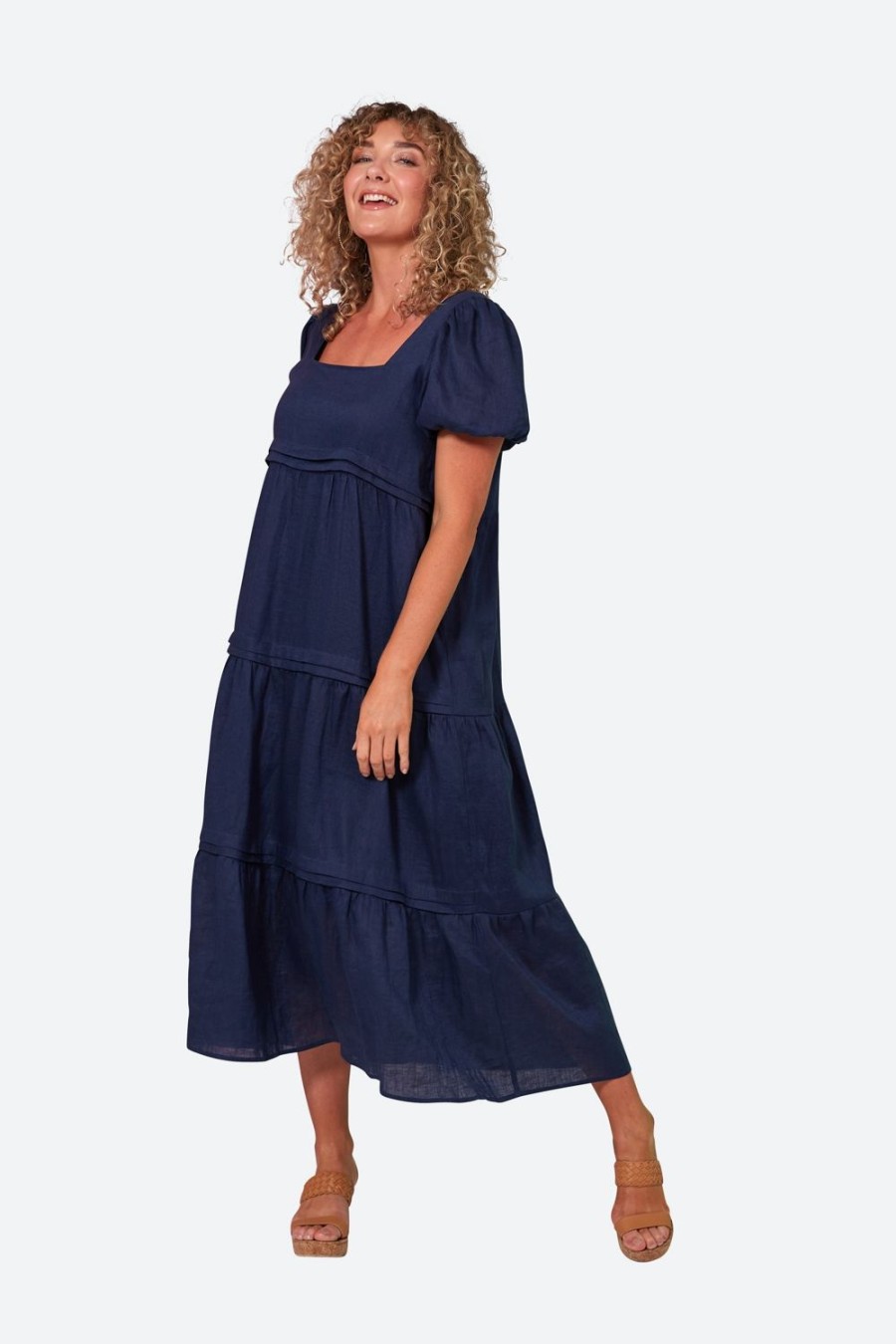 Dresses | Eb & Ive La Vie Pintuck Maxi - Sapphire