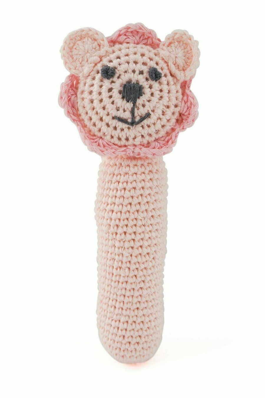 Toys | Dlux Lion Cotton Crochet Baby Rattle - Pink