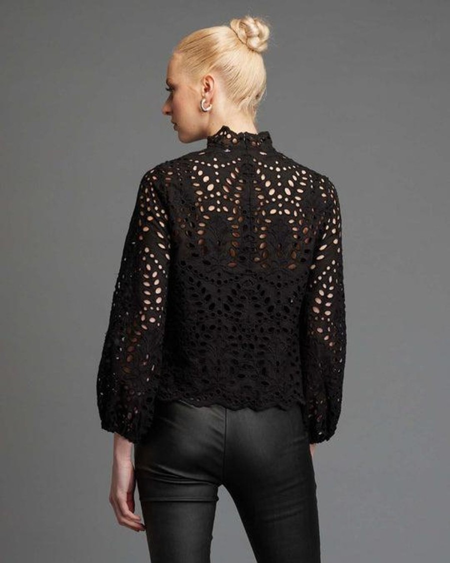 Tops | Fate + Becker Hopelessly Devoted Lace Cutout Top - Black