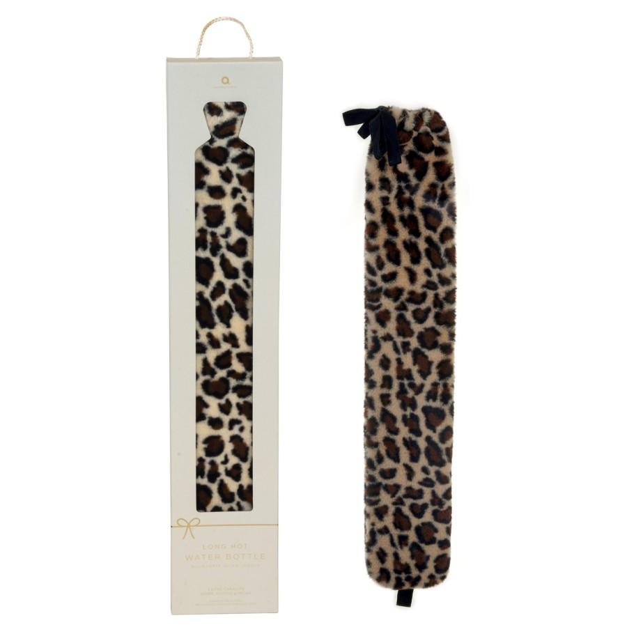 Beauty & Well-Being | Aroma Home Long Hot Water Bottle - Leopard Print Faux Fur