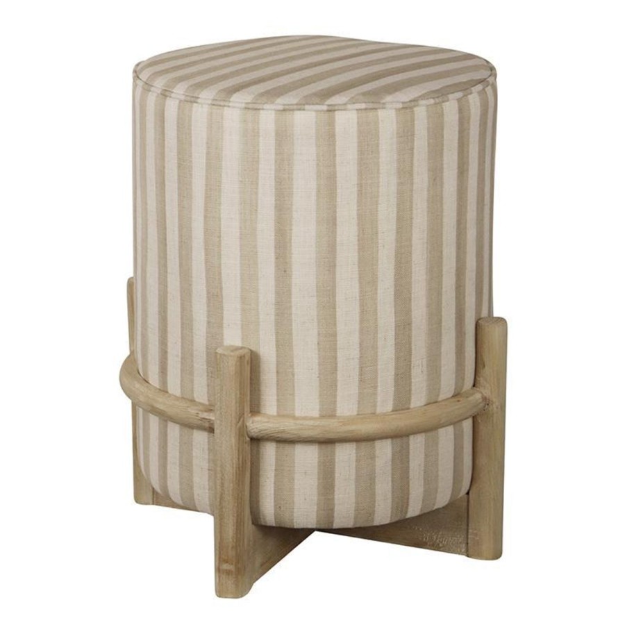 Furniture | Madras Link Taylor Sand Stripe Ottoman