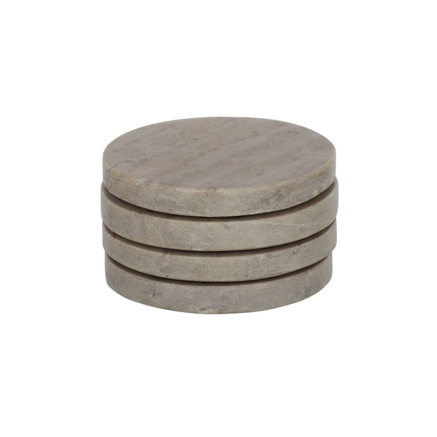 Dining & Entertaining | Coast To Coast Home Neo Set/4 Round Marble Coaster 10Cm Beige