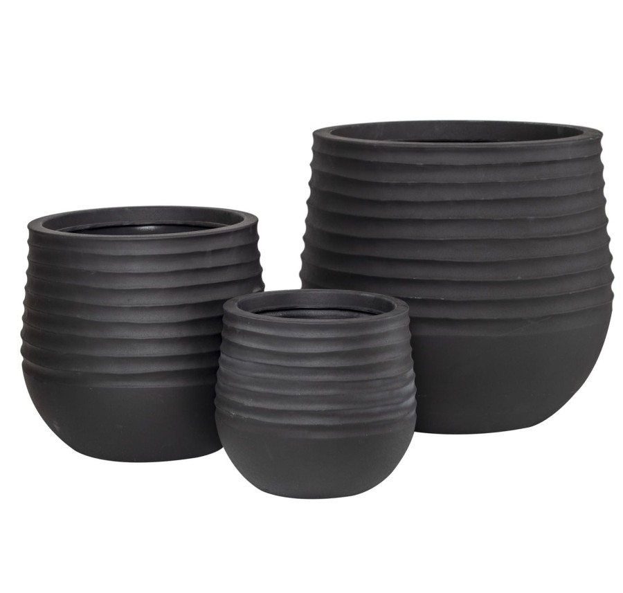 Pots, Planters & Vases | Rogue Home Ryker Stonelite Planter - Black