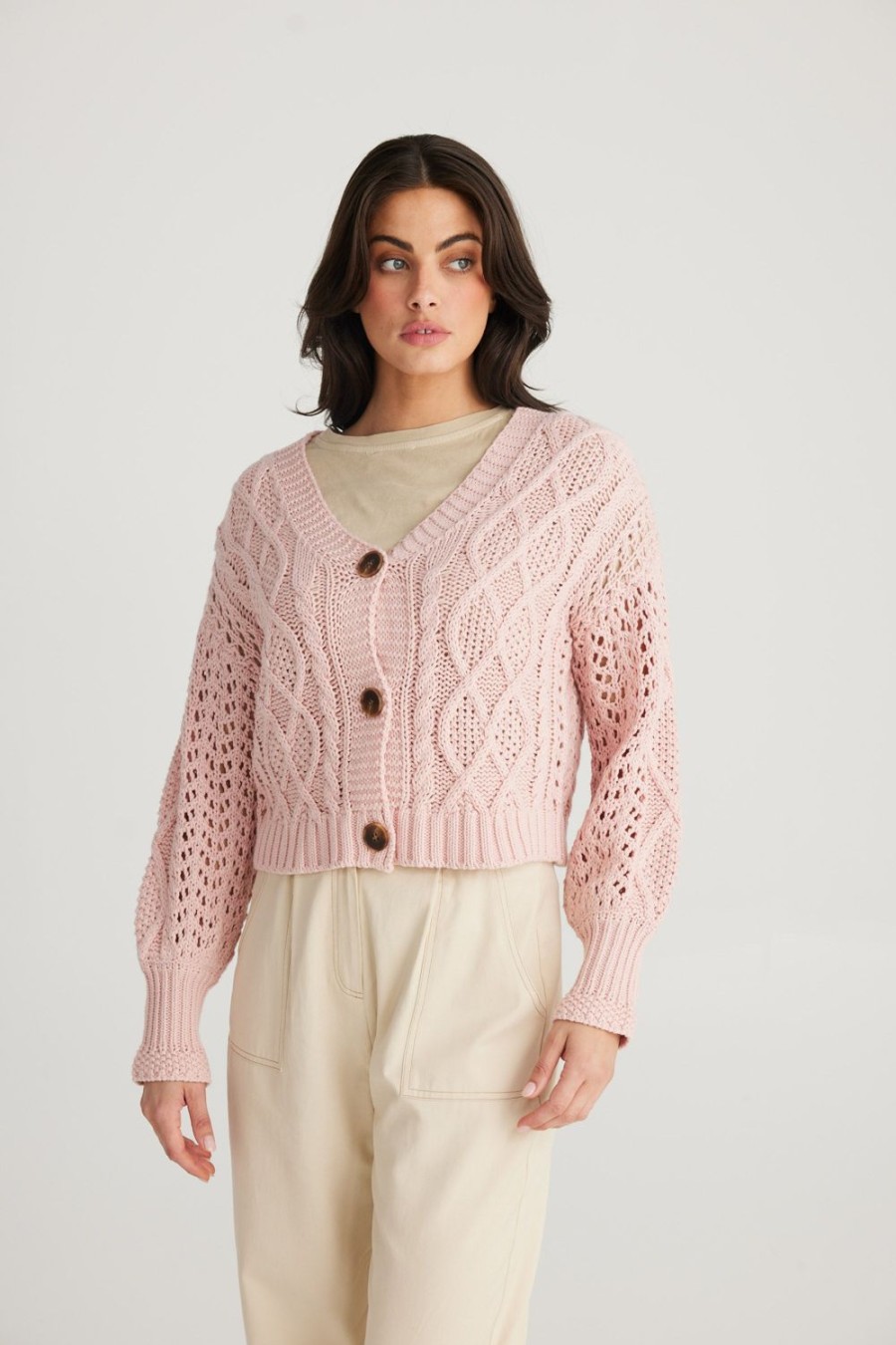 Knitwear & Jumpers | Talisman Dixie Cardi - Musk