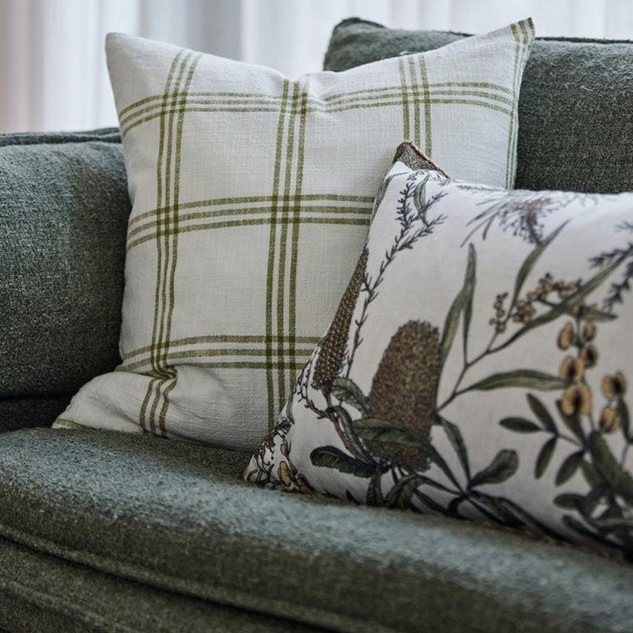 Soft Furnishings | Madras Link Marsh Green Woven Check Cushion 50X50Cm