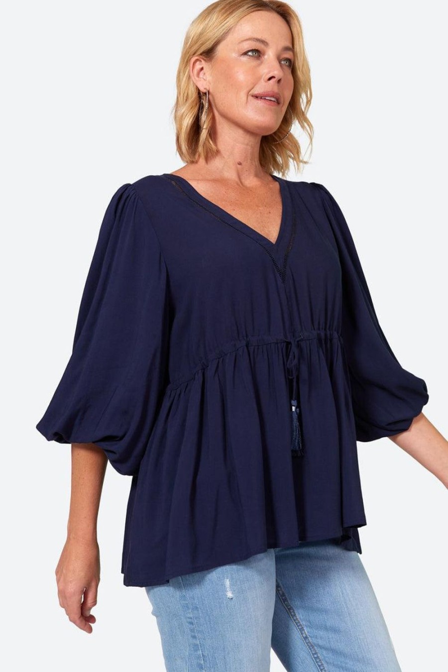 Tops | Eb & Ive Esprit Tie Top - Sapphire