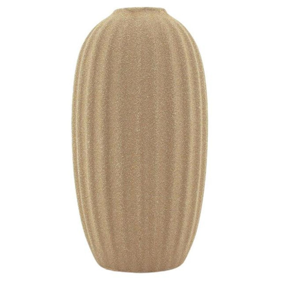 Pots, Planters & Vases | NF Grooved Bud Vase 9X18.5Cm - Tan