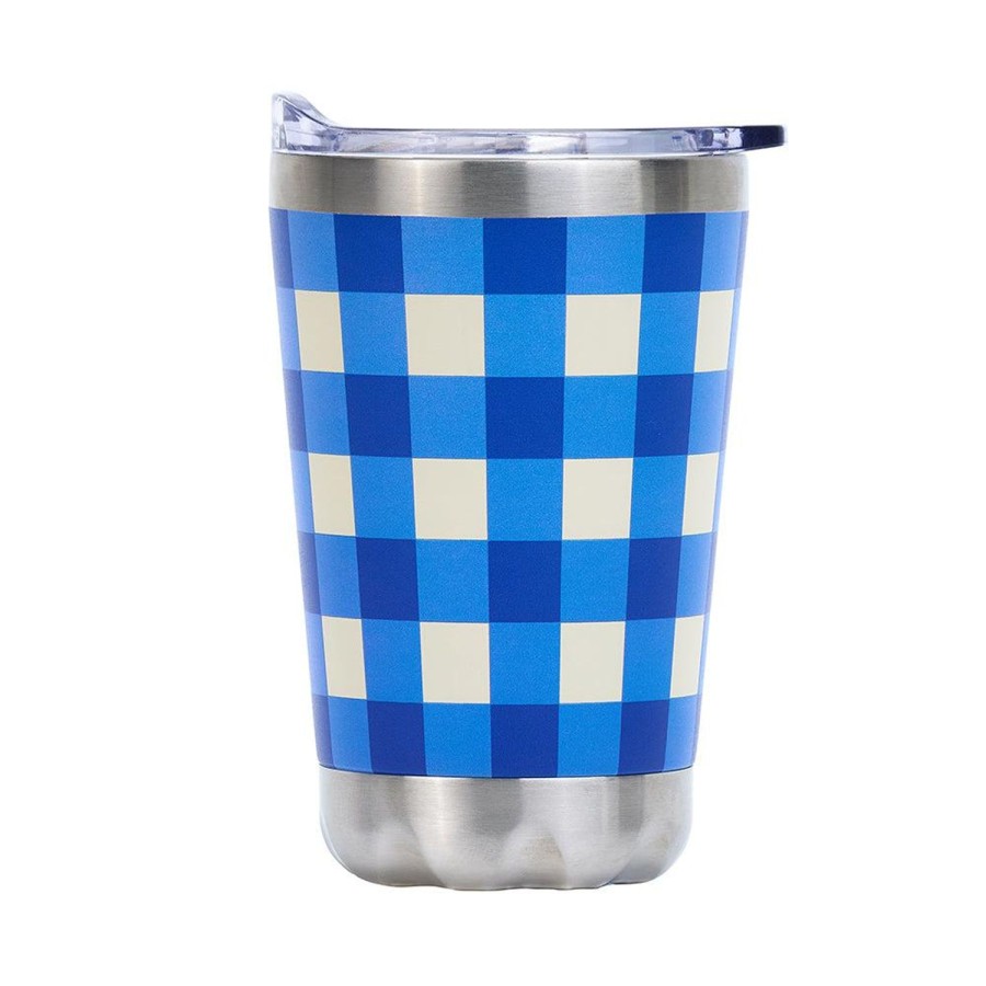 Travel & Outdoors | Annabel Trends Coffee Mug Double Wall Stainless Steel Cobalt Check