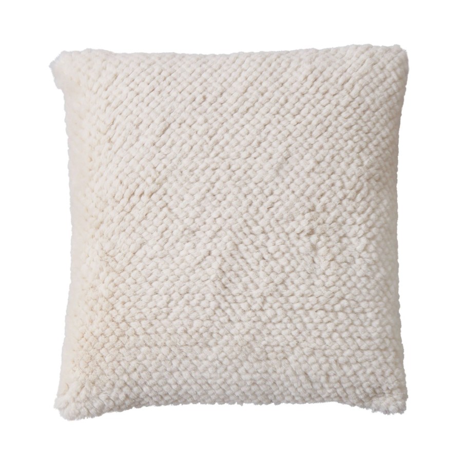 Soft Furnishings | Amalfi Faux Rabbit Fur Cushion 50X50Cm - Cream