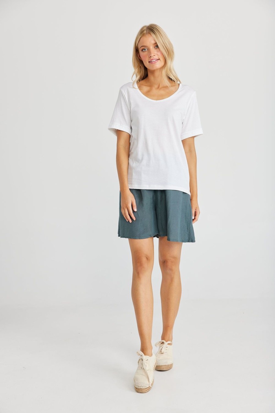 Tops | Shanty Kasai Short Sleeve Tee - White