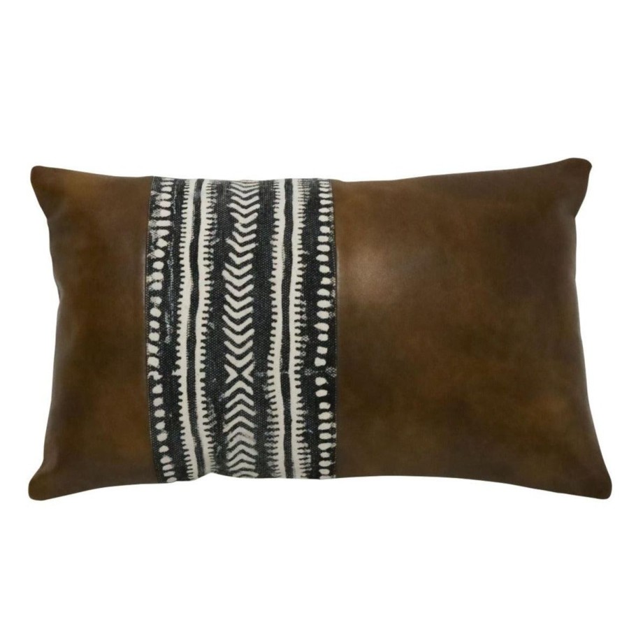 Soft Furnishings | Robert Mark Cena Leather & Cotton Cushion 30X50Cm