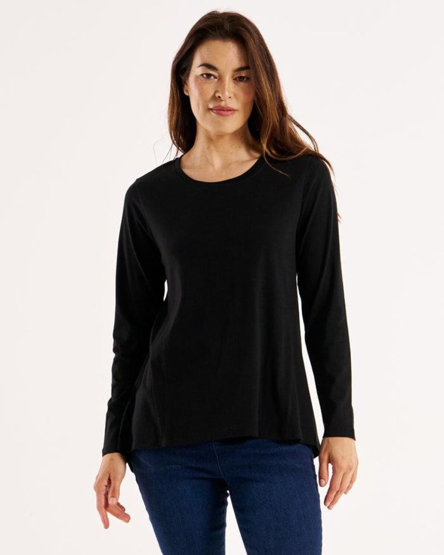 Tops | Betty Basics Sydney Long Sleeve Tee - Black