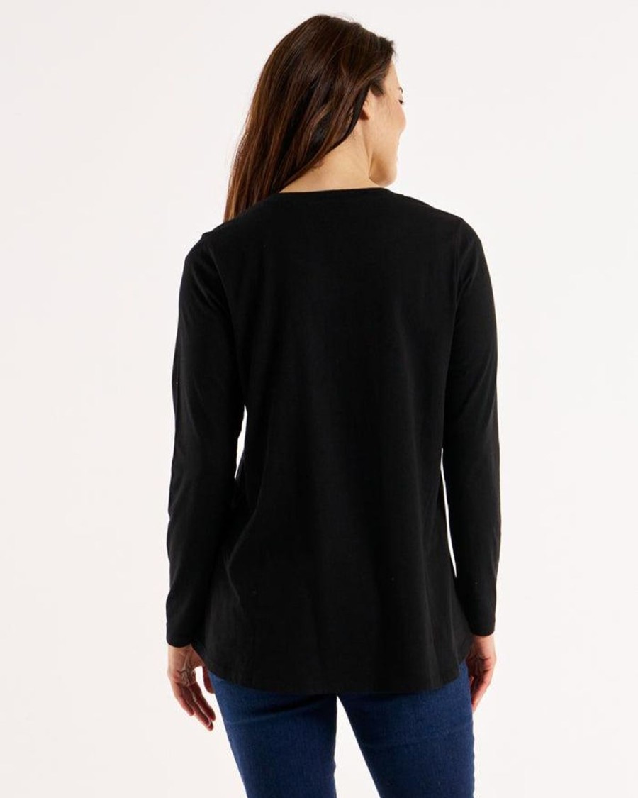 Tops | Betty Basics Sydney Long Sleeve Tee - Black