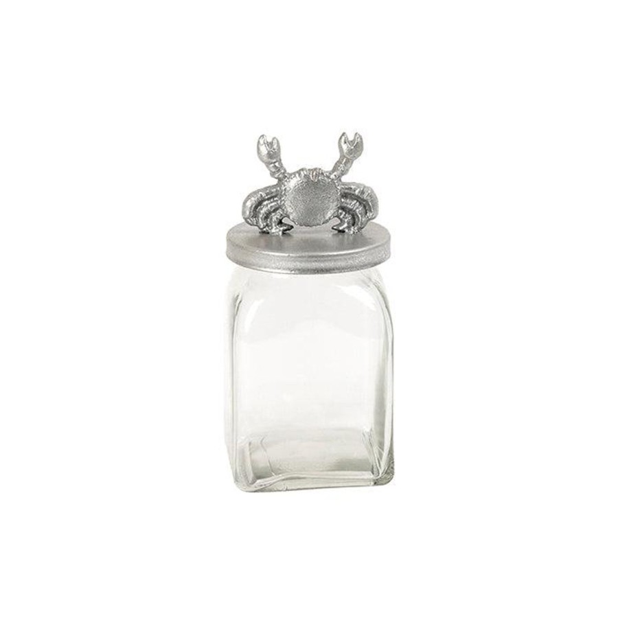 Kitchenware | Pure Homewares Pitt Glass Silver Resin Crab Jar - Small