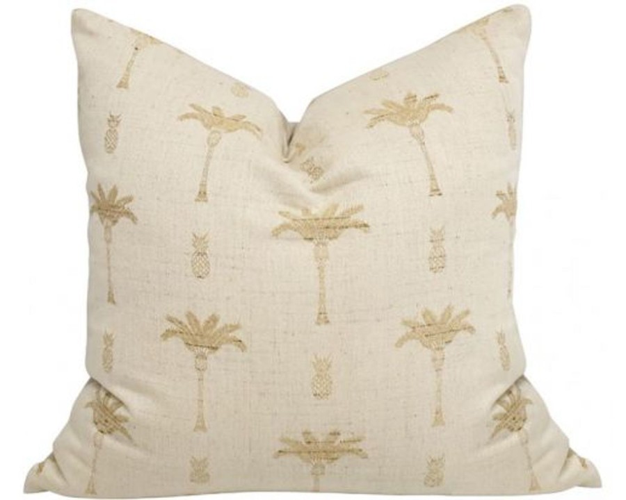 Soft Furnishings | Robert Mark Palm Cotton Silk Viscose Cushion 55X55Cm - Natural