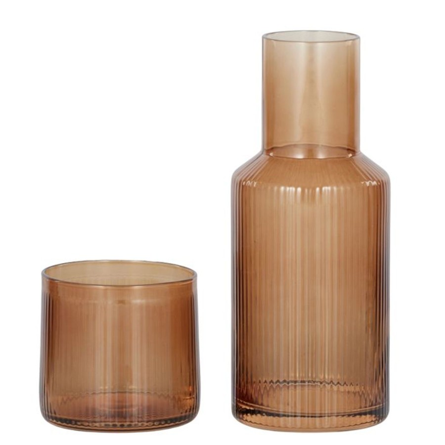 Dining & Entertaining | Coast To Coast Home Mya Rib Carafe/Glass Set - Amber