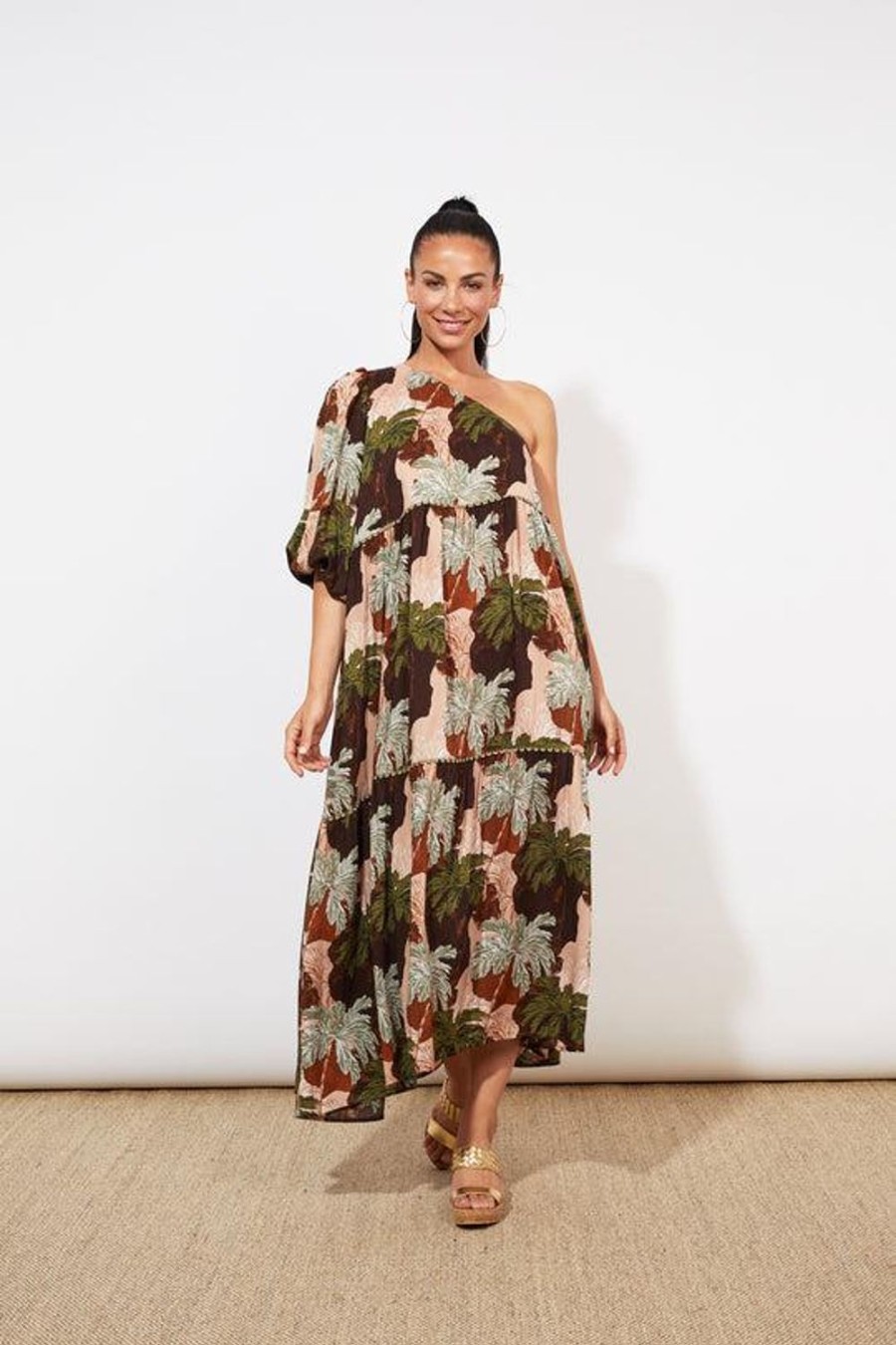 Dresses | Haven Cayman One Shoulder Dress - Palms