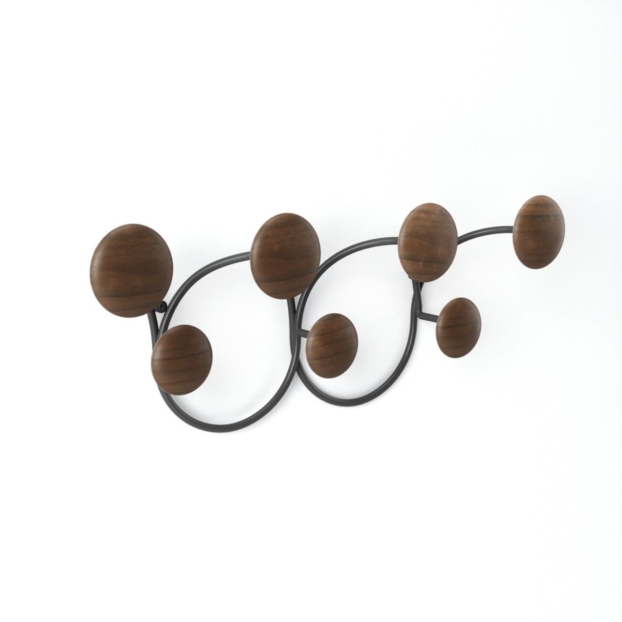 Wall Decor | Umbra Dotsy 7 Hook Black/Walnut