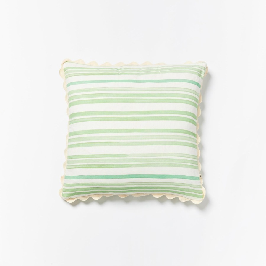 Soft Furnishings | Bonnie & Neil Stripe Green Cushion 60Cm