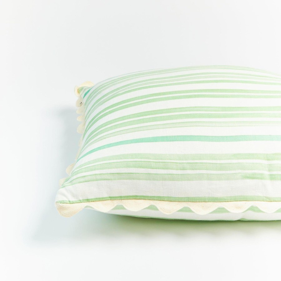 Soft Furnishings | Bonnie & Neil Stripe Green Cushion 60Cm