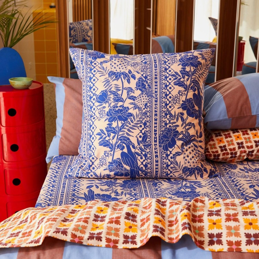 Soft Furnishings | PLAY by Sage & Clare Alexa Cotton Euro Pillowcase Set - Lapis