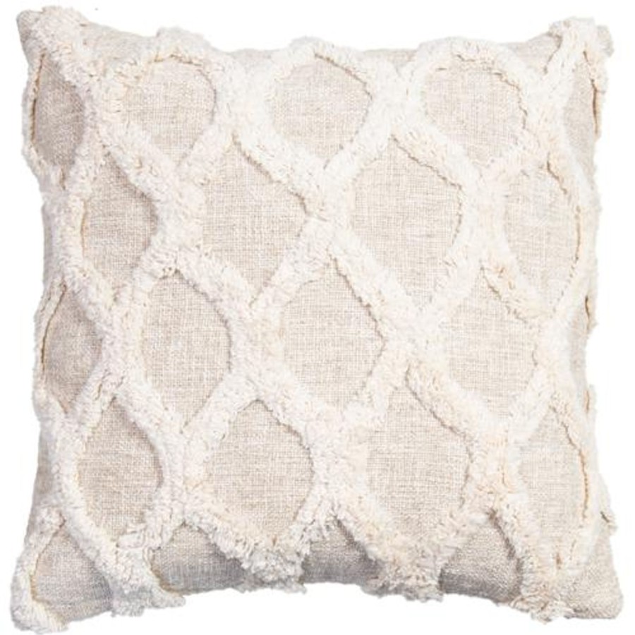 Soft Furnishings | DWBH Hand Woven & Embellished Cotton Cushion - Mesha - 45X45Cm