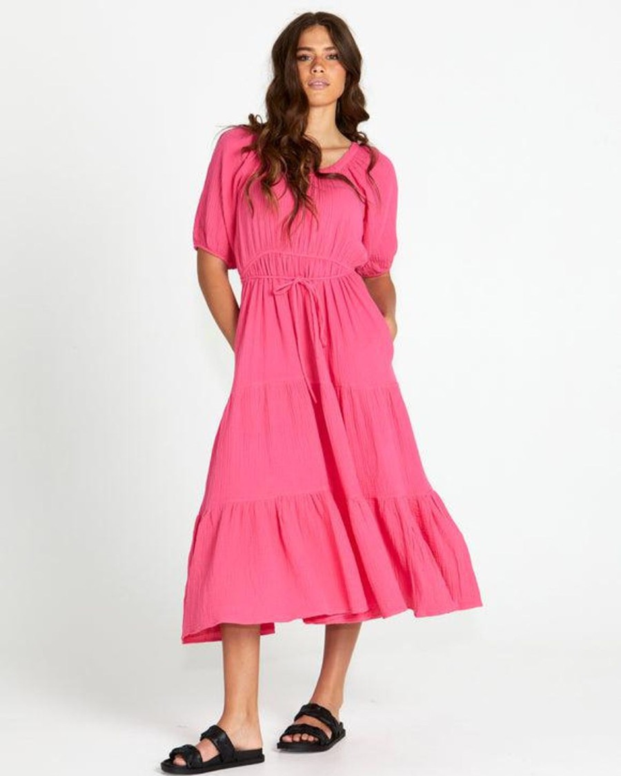 Dresses | SASS Felix Tiered Midi Dress - Pink